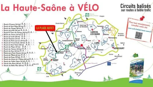 Haute Saône à vélo carte