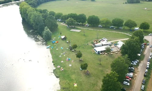 la voie bleu haute Saône la plage Autet camping