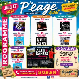 programme guinguette restaurant la plage autet